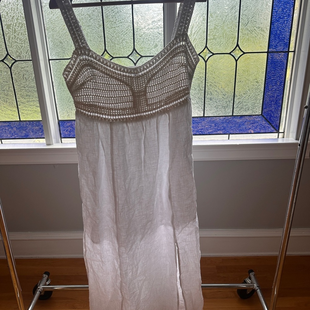 J. Crew White Crochet Maxi Dress - never worn
